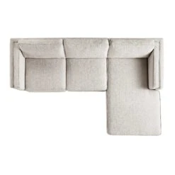 Dipley Oatmeal Woven Fabric Sofa, Grande Chaise Sofa Right Hand -Entreprise Cc Shop GCSF 2398 OAT WOV RIGHT WB4