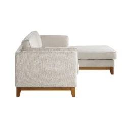 Dipley Oatmeal Woven Fabric Sofa, Grande Chaise Sofa Right Hand -Entreprise Cc Shop GCSF 2398 OAT WOV RIGHT WB5