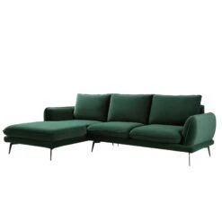 Obriel Forest Green Velvet Sofa, Grande Chaise Sofa Left Hand -Entreprise Cc Shop GCSF 2400 PINE VEL LEFT WB2