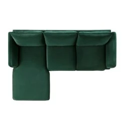 Obriel Forest Green Velvet Sofa, Grande Chaise Sofa Left Hand -Entreprise Cc Shop GCSF 2400 PINE VEL LEFT WB3