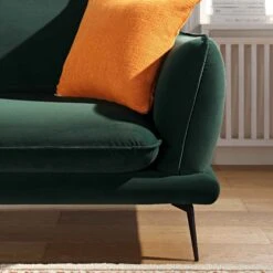 Obriel Forest Green Velvet Sofa, Grande Chaise Sofa Left Hand -Entreprise Cc Shop GCSF 2400 PINE VEL LEFT scene3