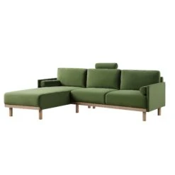 Timber Fern Green Velvet Sofa, Large 3-Seater Chaise Sofa Left Hand -Entreprise Cc Shop GCSF 2402 MOSS VEL LEFT WB1