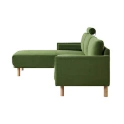 Timber Fern Green Velvet Sofa, Large 3-Seater Chaise Sofa Left Hand -Entreprise Cc Shop GCSF 2402 MOSS VEL LEFT WB5