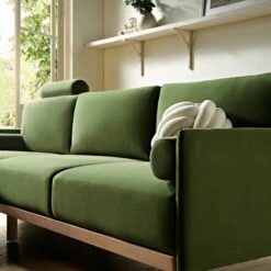 Timber Fern Green Velvet Sofa, Large 3-Seater Chaise Sofa Left Hand -Entreprise Cc Shop GCSF 2402 MOSS VEL LEFT scene3