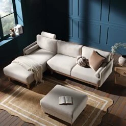 Timber Oatmeal Fabric Sofa, Large 3-Seater Chaise Sofa Left Hand -Entreprise Cc Shop GCSF 2402 OAT FAB LEFT scene2