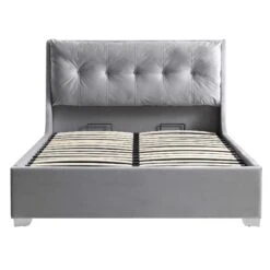 Hadley Grey Velvet Ottoman Storage Bed -Entreprise Cc Shop JAH 010 GREYVEL WB1