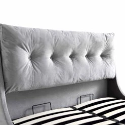 Hadley Grey Velvet Ottoman Storage Bed -Entreprise Cc Shop JAH 010 GREYVEL detail1