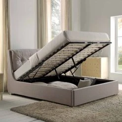 Hadley Stone Fabric Ottoman Storage Bed -Entreprise Cc Shop JAH 010 SAND FAB scene2