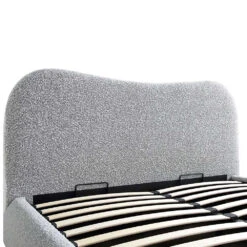 Egerie Curved Headboard Mist Grey Boucle Ottoman Storage Bed -Entreprise Cc Shop JAH 011 GREY BOUCLE detail1