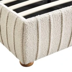 Helia Pleated Ottoman Storage Bed, Beige Boucle -Entreprise Cc Shop JAH 012 BEIGE BOUCLE detail3