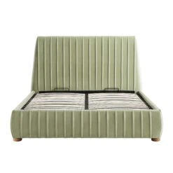 Helia Pleated Ottoman Storage Bed, Lichen Velvet -Entreprise Cc Shop JAH 012 LICHEN VEL WB1