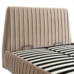 Helia Pleated Ottoman Storage Bed, Taupe Velvet -Entreprise Cc Shop JAH 012 MINK VEL detail1