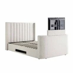 Wilton White Boucle Ottoman TV Bed -Entreprise Cc Shop JAH 015 ECRU BOU WB1