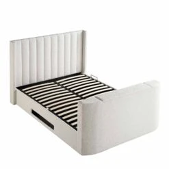 Wilton White Boucle Ottoman TV Bed -Entreprise Cc Shop JAH 015 ECRU BOU WB5