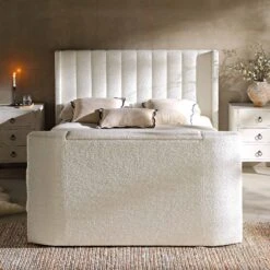 Wilton White Boucle Ottoman TV Bed -Entreprise Cc Shop JAH 015 ECRU BOU scene3