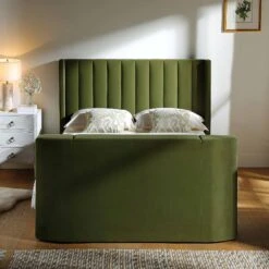 Wilton Moss Green Velvet Ottoman TV Bed -Entreprise Cc Shop JAH 015 MOSS VEL scene3