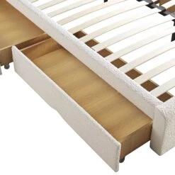 Hampstead Ecru Boucle Curved Bed With 4-Drawer Storage 26 Hampstead Ecru Boucle Curved Bed With 4-Drawer Storage -Entreprise Cc Shop JAH 016 ECRU BOU 4DRAWER detail1