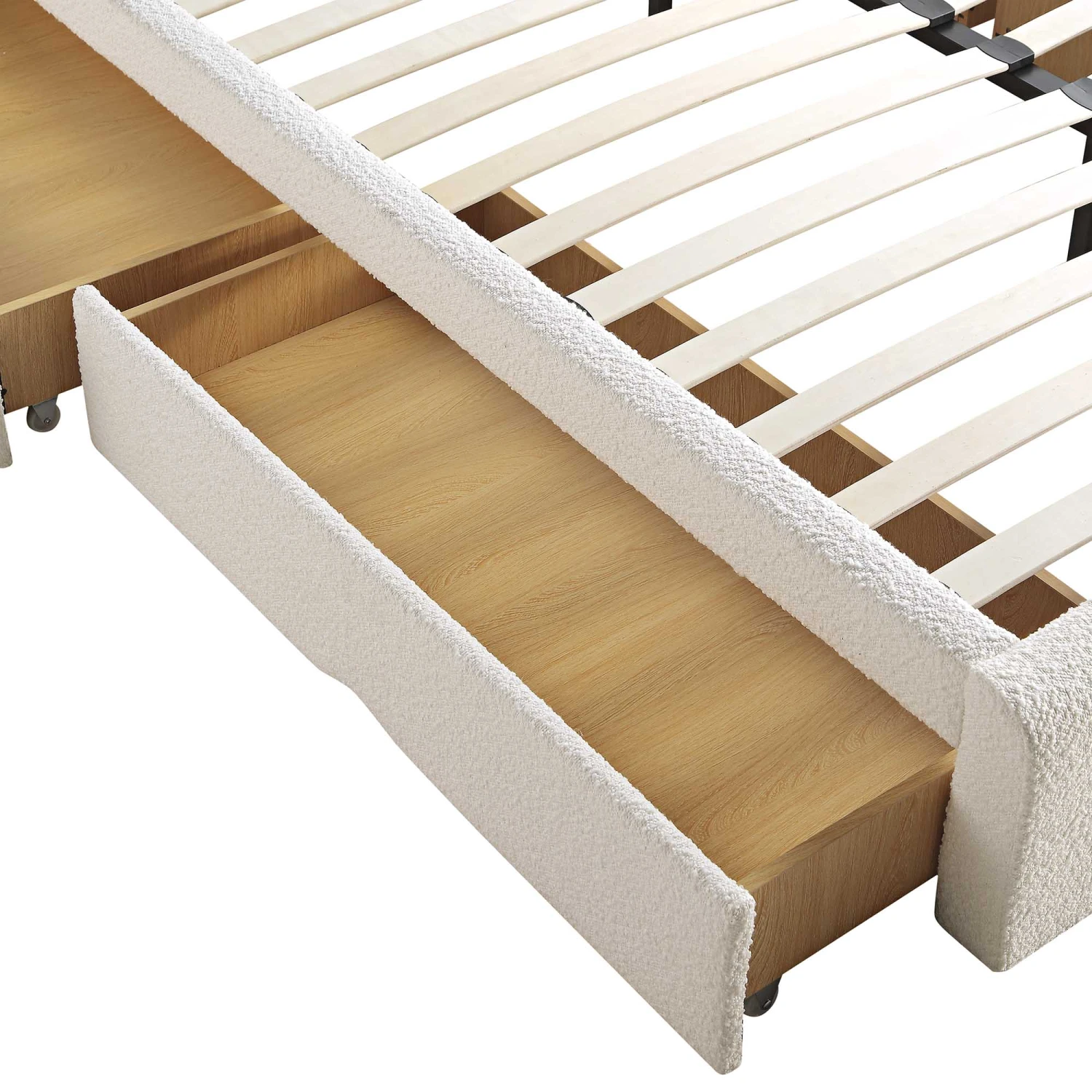 Hampstead Ecru Boucle Curved Bed With 4-Drawer Storage 14 Hampstead Ecru Boucle Curved Bed With 4-Drawer Storage - Image 12