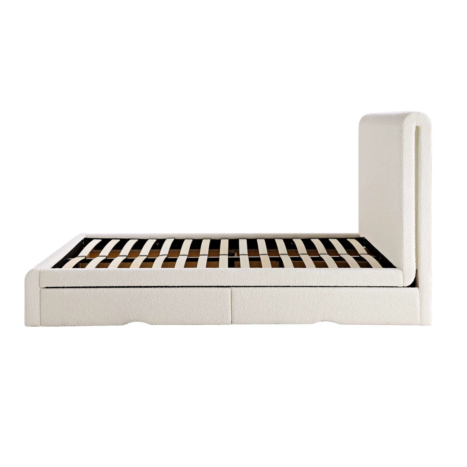 Hampstead Ecru Boucle Curved Bed With 4-Drawer Storage 11 Hampstead Ecru Boucle Curved Bed With 4-Drawer Storage - Image 9