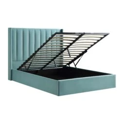 Wilton Seafoam Blue Velvet Ottoman Storage Bed -Entreprise Cc Shop JAH 017 BLUE VEL WB3