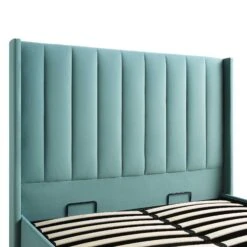 Wilton Seafoam Blue Velvet Ottoman Storage Bed -Entreprise Cc Shop JAH 017 BLUE VEL detail1