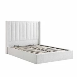 Wilton White Boucle Ottoman Storage Bed -Entreprise Cc Shop JAH 017 ECRU BOU WB2