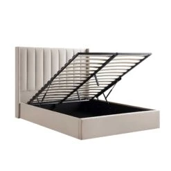 Wilton Champagne Velvet Ottoman Storage Bed -Entreprise Cc Shop JAH 017 STONE VEL WB3