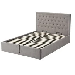 Hartwell Upholstered Ottoman Storage Bed With Nailhead Trim Headboard (Grey Velvet) -Entreprise Cc Shop JAH 02 GREYVEL 2