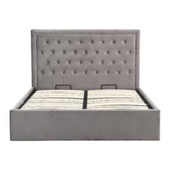 Hartwell Upholstered Ottoman Storage Bed With Nailhead Trim Headboard (Grey Velvet) -Entreprise Cc Shop JAH 02 GREYVEL 3