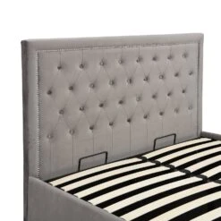 Hartwell Upholstered Ottoman Storage Bed With Nailhead Trim Headboard (Grey Velvet) -Entreprise Cc Shop JAH 02 GREYVEL 6
