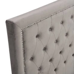 Hartwell Upholstered Ottoman Storage Bed With Nailhead Trim Headboard (Grey Velvet) -Entreprise Cc Shop JAH 02 GREYVEL detail1