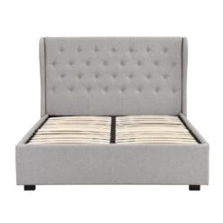Weston Buttoned Wing Back Upholstered 2-Drawer Storage Bed (Grey Fabric) -Entreprise Cc Shop JAH 03 GREYFAB 3