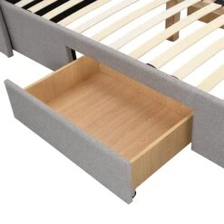 Weston Buttoned Wing Back Upholstered 2-Drawer Storage Bed (Grey Fabric) -Entreprise Cc Shop JAH 03 GREYFAB detail3