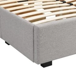 Weston Buttoned Wing Back Upholstered 2-Drawer Storage Bed (Grey Fabric) -Entreprise Cc Shop JAH 03 GREYFAB detail4
