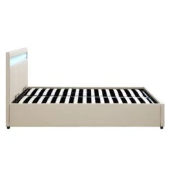 Pimlico End Opening Ottoman Storage Bed Frame With Muti-colour LED Headboard (Beige Fabric) -Entreprise Cc Shop JAH 05 BEIGEFAB WB4