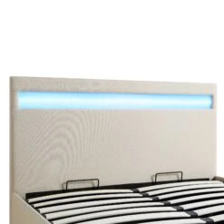 Pimlico End Opening Ottoman Storage Bed Frame With Muti-colour LED Headboard (Beige Fabric) -Entreprise Cc Shop JAH 05 BEIGEFAB detail1