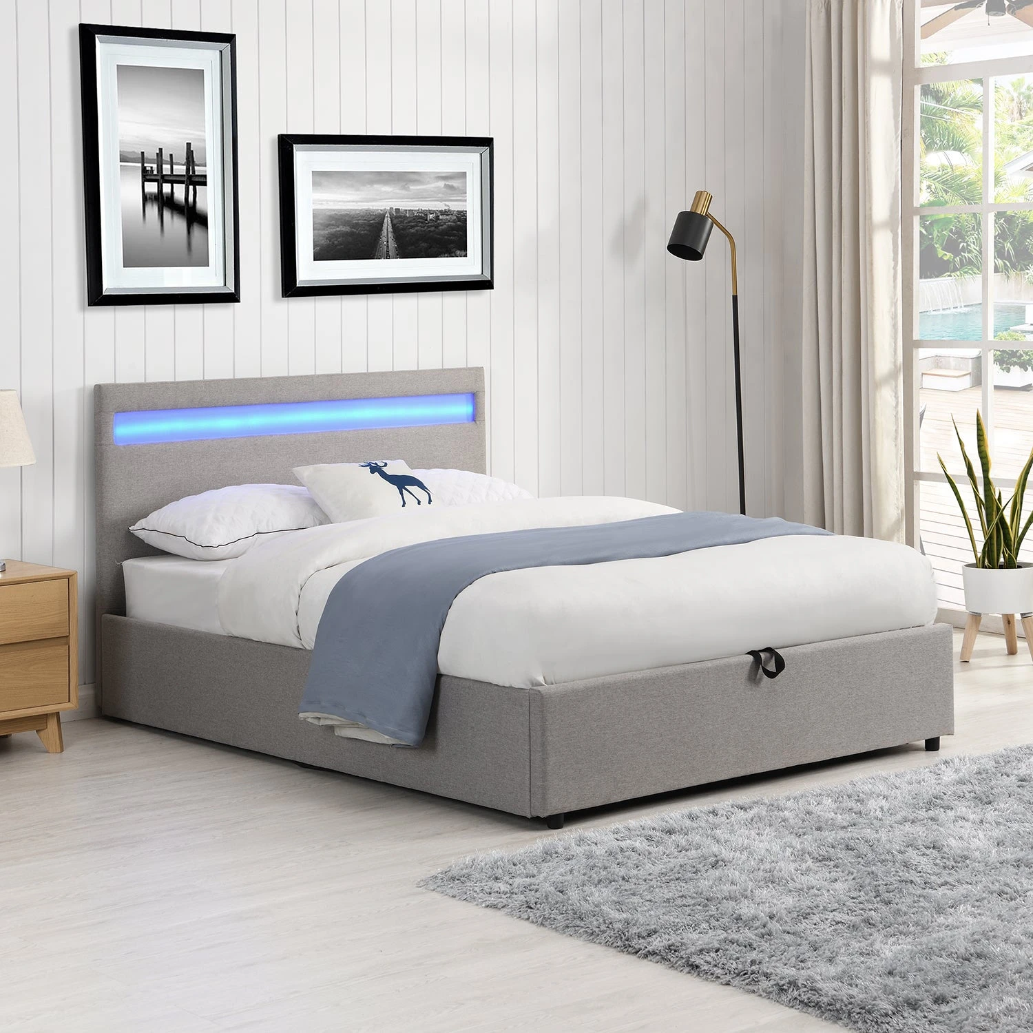 Pimlico End Opening Ottoman Storage Bed Frame With Muti-colour LED Headboard (Grey Fabric) 3 Pimlico End Opening Ottoman Storage Bed Frame With Muti-colour LED Headboard (Grey Fabric)