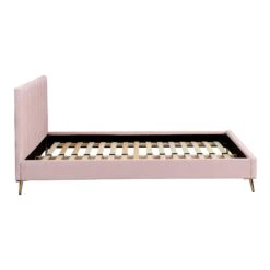 Sylvie Velvet Upholstered Bed Frame With Golden Chrome Legs, Pink Velvet 18 Sylvie Velvet Upholstered Bed Frame With Golden Chrome Legs, Pink Velvet -Entreprise Cc Shop JAH 06 PINKVEL 5