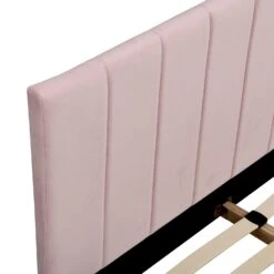 Sylvie Velvet Upholstered Bed Frame With Golden Chrome Legs, Pink Velvet 19 Sylvie Velvet Upholstered Bed Frame With Golden Chrome Legs, Pink Velvet -Entreprise Cc Shop JAH 06 PINKVEL detail1