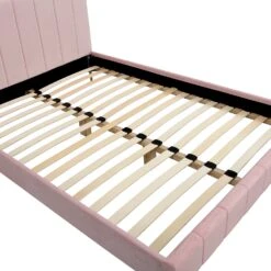 Sylvie Velvet Upholstered Bed Frame With Golden Chrome Legs, Pink Velvet 20 Sylvie Velvet Upholstered Bed Frame With Golden Chrome Legs, Pink Velvet -Entreprise Cc Shop JAH 06 PINKVEL detail2