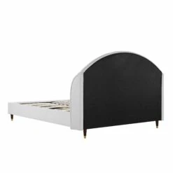 Eleanor White Boucle Upholstered Bed Frame With Domed Headboard -Entreprise Cc Shop JAH 08 ECRU BOU WB5