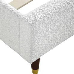 Eleanor White Boucle Upholstered Bed Frame With Domed Headboard -Entreprise Cc Shop JAH 08 ECRU BOU detail3