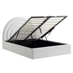 Archer White Boucle Ottoman Storage Bed -Entreprise Cc Shop JAH 09 ECRUBOUCLE WB2