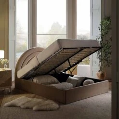 Archer Mink Velvet Ottoman Storage Bed 18 Archer Mink Velvet Ottoman Storage Bed -Entreprise Cc Shop JAH 09 MINKVEL scene1