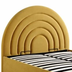 Archer Mustard Yellow Velvet Ottoman Storage Bed 24 Archer Mustard Yellow Velvet Ottoman Storage Bed -Entreprise Cc Shop JAH 09 MUSTVEL detail1