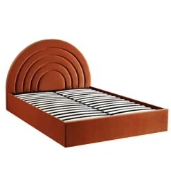 Archer Rust Velvet Ottoman Storage Bed -Entreprise Cc Shop JAH 09 RUSTVEL WB1