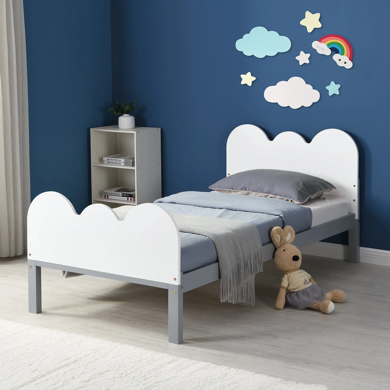 Hedwig Wooden Cloud Headboard Kid's Single Bed 3 Hedwig Wooden Cloud Headboard Kid's Single Bed
