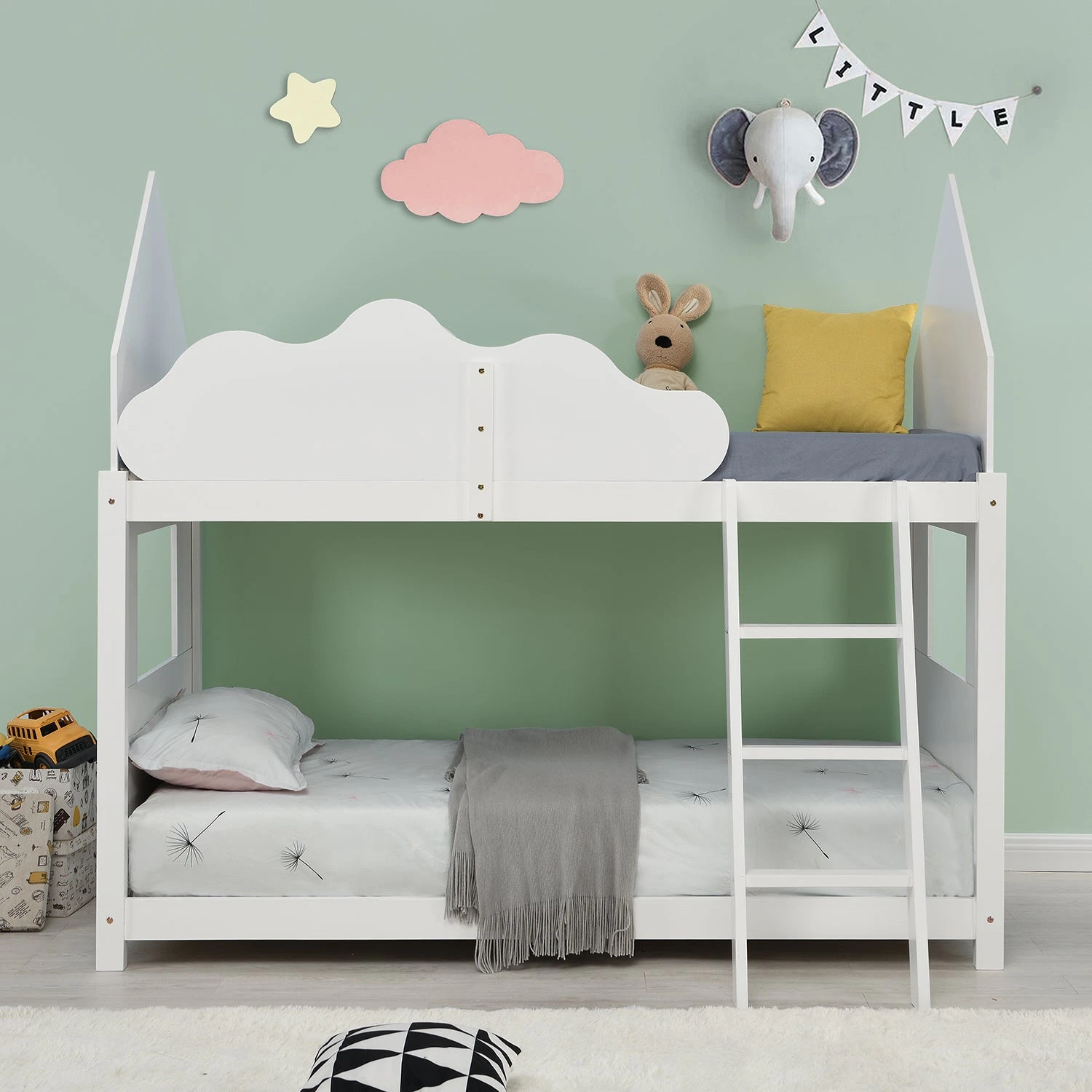 Newton White Solid Wood Kid's Treehouse Bunk Bed 4 Newton White Solid Wood Kid's Treehouse Bunk Bed - Image 2