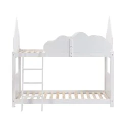 Newton White Solid Wood Kid's Treehouse Bunk Bed 18 Newton White Solid Wood Kid's Treehouse Bunk Bed -Entreprise Cc Shop JIN 019 WHITE 4