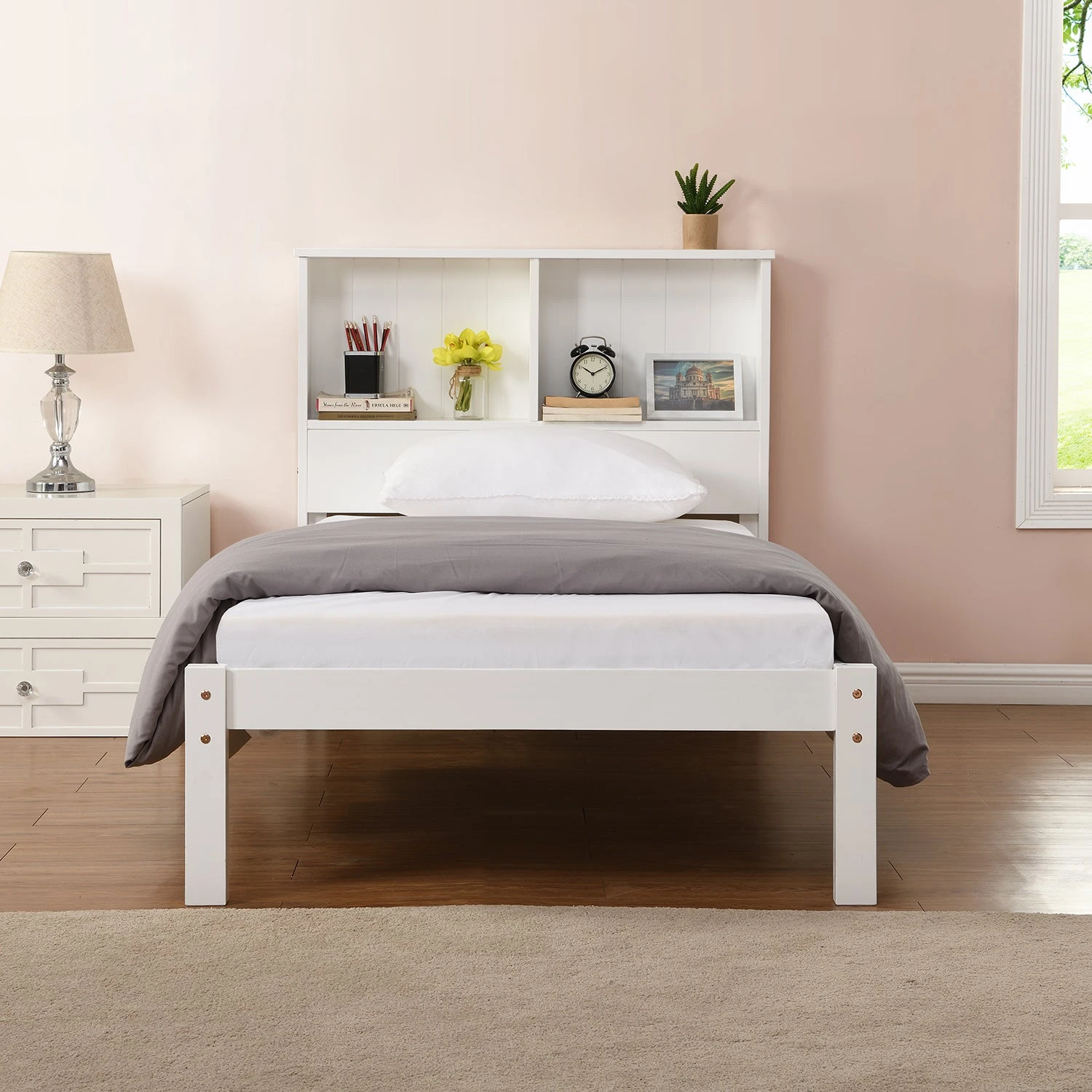 Elgin Wooden Bed Frame With Shelf Headboard 5 Elgin Wooden Bed Frame With Shelf Headboard - Image 3